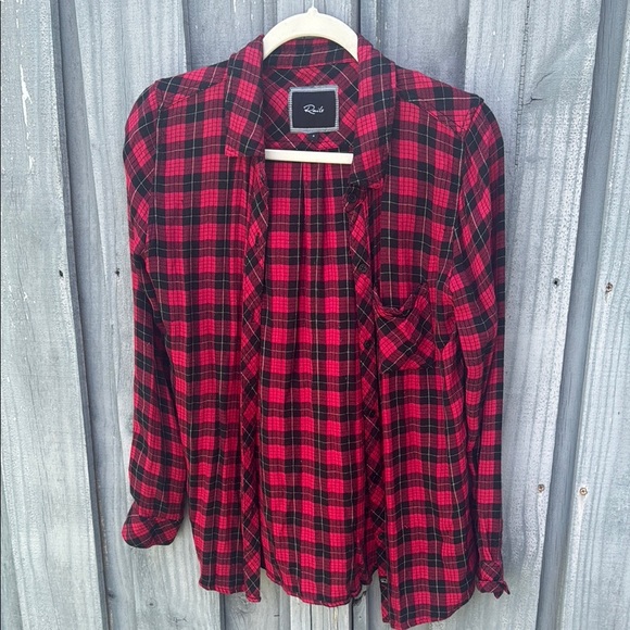 Rails Red and Black Long Sleeve Button Down Shirt - Picture 1 of 4